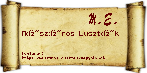 Mészáros Euszták névjegykártya